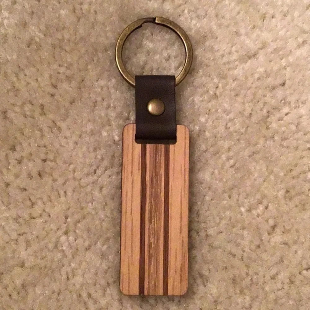 Wooden Bar Key Ring, NWOT, 1” x 4 1/4”